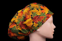 Load image into Gallery viewer, Metallic Gold Autumn Leaves Euro Scrub Cap