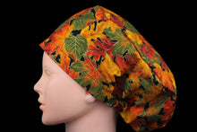 Load image into Gallery viewer, Metallic Gold Autumn Leaves Euro Scrub Cap