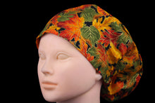 Load image into Gallery viewer, Metallic Gold Autumn Leaves Euro Scrub Cap