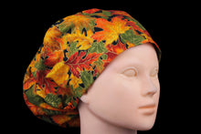 Load image into Gallery viewer, Metallic Gold Autumn Leaves Euro Scrub Cap