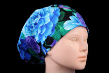 Load image into Gallery viewer, Blue Flowers Euro Scrub Cap