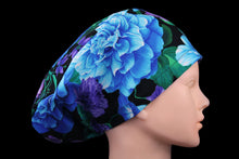 Load image into Gallery viewer, Blue Flowers Euro Scrub Cap