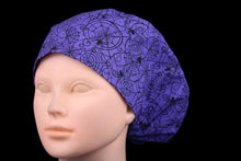 Load image into Gallery viewer, Purple Gothic Spider Webs Euro Scrub Cap - Loving Mystic Mantis