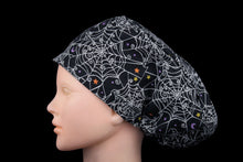 Load image into Gallery viewer, Spooky Spider Webs Euro Scrub Cap