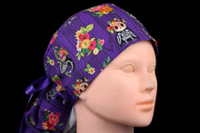 Load image into Gallery viewer, Purple Day of the Dead Animals Ponytail - Loving Mystic Mantis