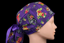 Load image into Gallery viewer, Purple Day of the Dead Animals Ponytail - Loving Mystic Mantis