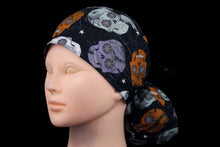 Load image into Gallery viewer, Halloween Grinning Skulls Ponytail - Loving Mystic Mantis