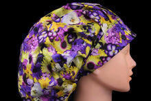 Load image into Gallery viewer, Yellow and Purple Flowers Large Bouffant - Loving Mystic Mantis