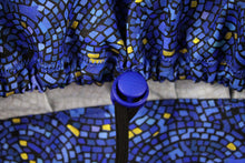 Load image into Gallery viewer, Metallic Gold Blue Mosaic Bouffant - Loving Mystic Mantis