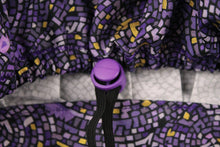 Load image into Gallery viewer, Metallic Gold Purple Mosaic Large Bouffant - Loving Mystic Mantis