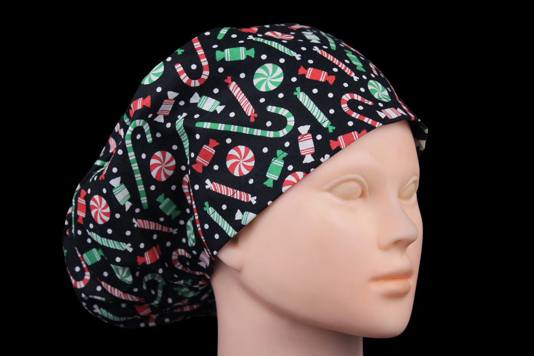 Christmas Candy Euro Scrub Cap